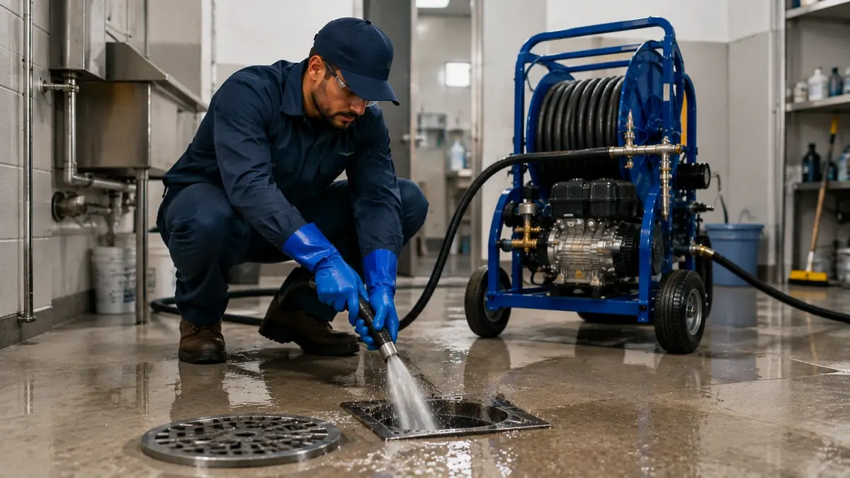 Floor Drain Hydro Jet Cleaning in Boulevard