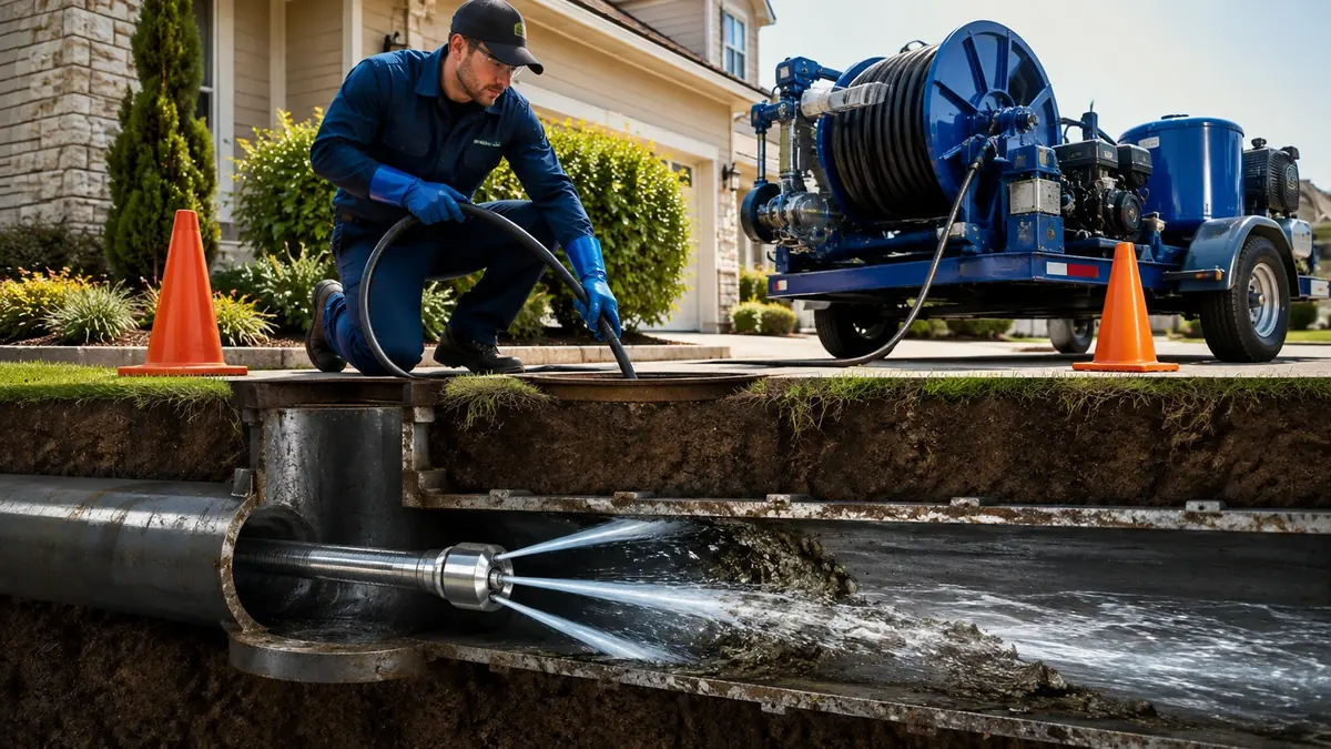 Main Sewer Line Hydro Jet Cleaning in Boulevard